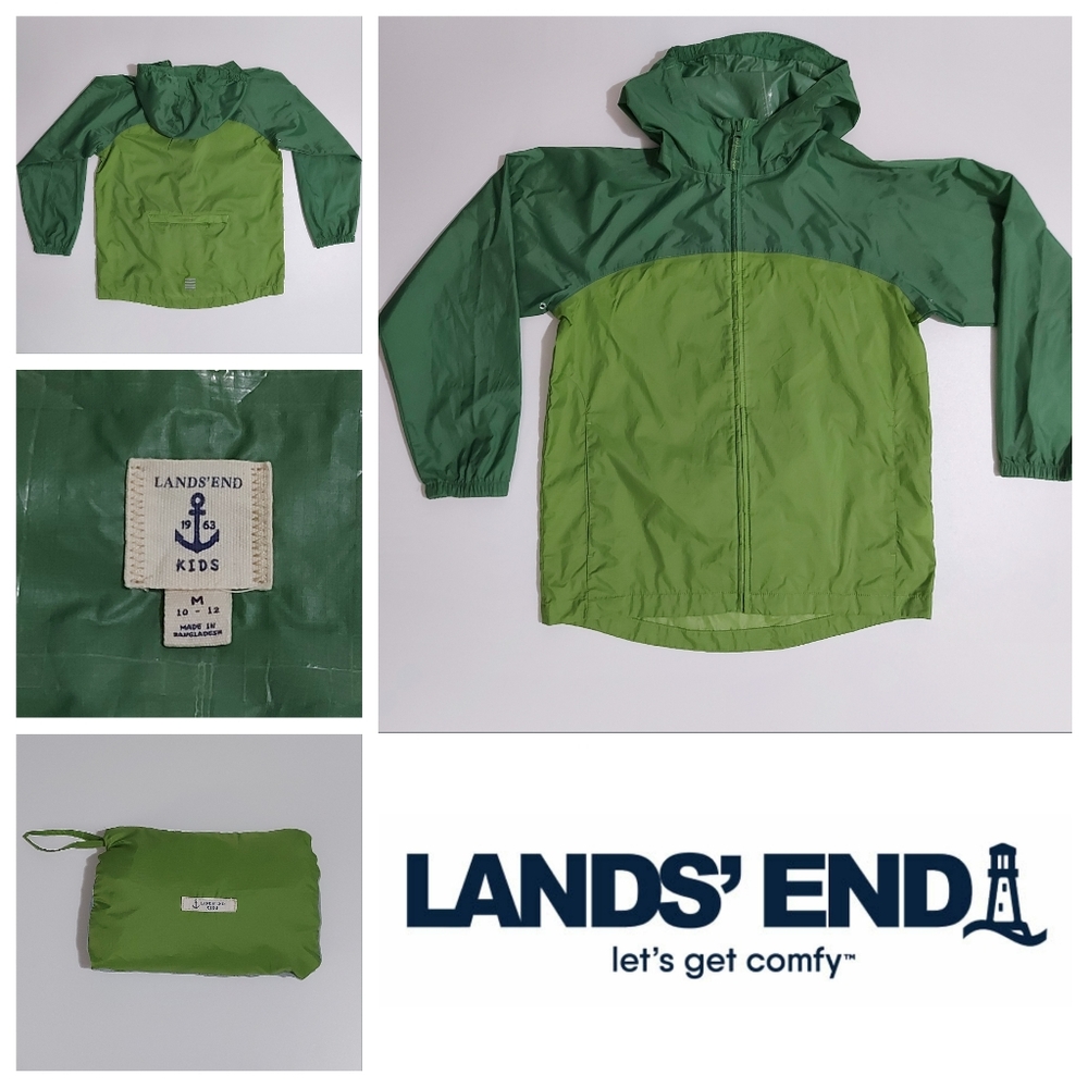 Lands' End Kids Packable Windbreaker Medium 10-12